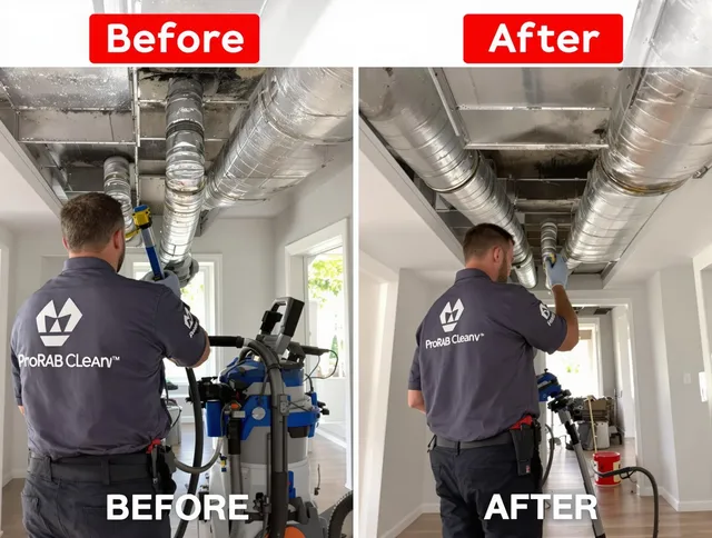 Hanson Air Duct Cleaning expert performing thorough residential duct cleaning in a Hanson home